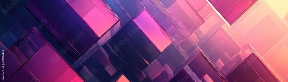 Abstract Geometric Pink and Purple Glass Blocks Abstract Geometric Pink and Purple Glass Blocks