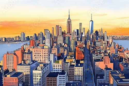 Colorful New York illustration