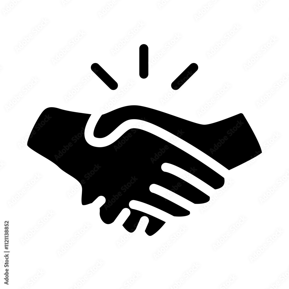 Obraz premium Handshake Solid Icon