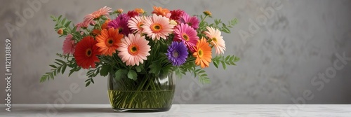 Wallpaper Mural Gerberas roses and asters in a simple yet elegant vase with some greenery , garden, blossoms, beauty Torontodigital.ca