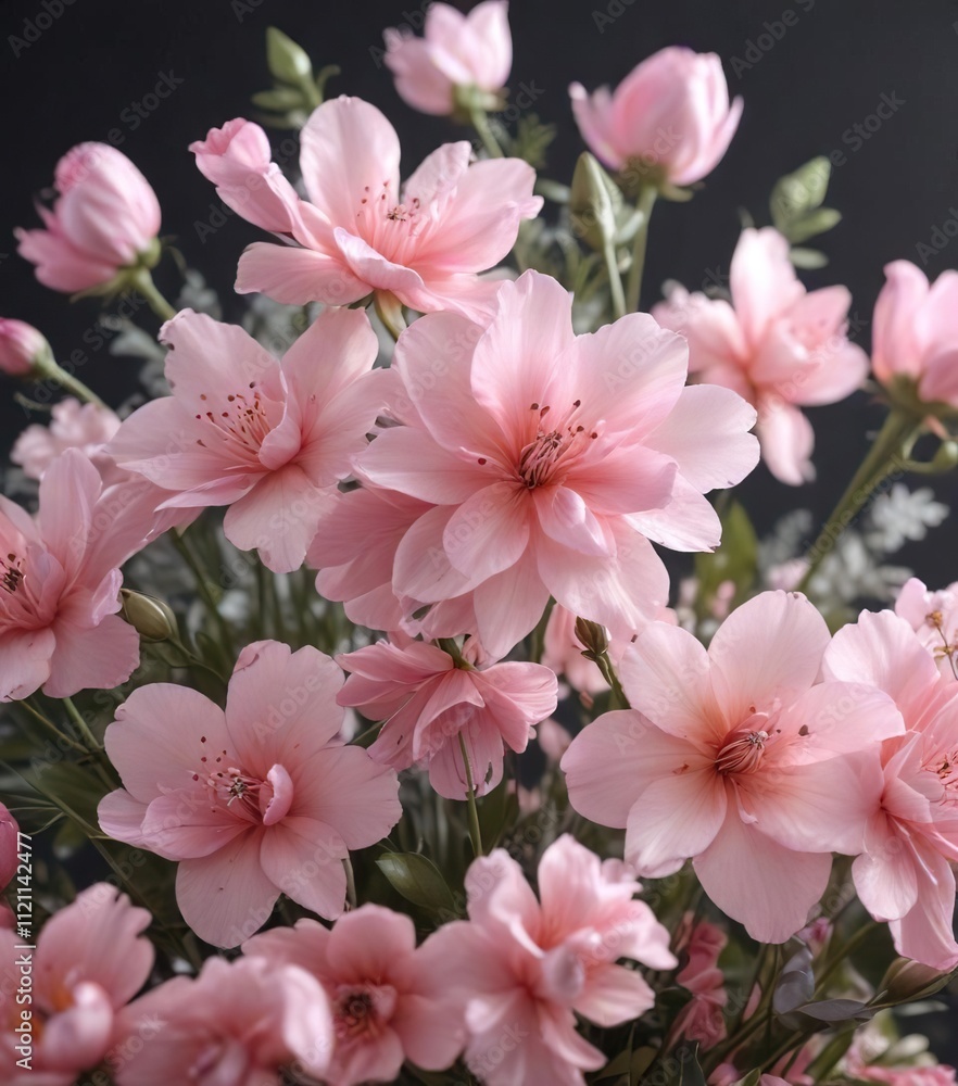 Soft pink petals unfolding in a delicate floral arrangement , pink gold flowers, romantic Soft pink petals unfolding in a delicate floral arrangement , pink gold flowers, romantic