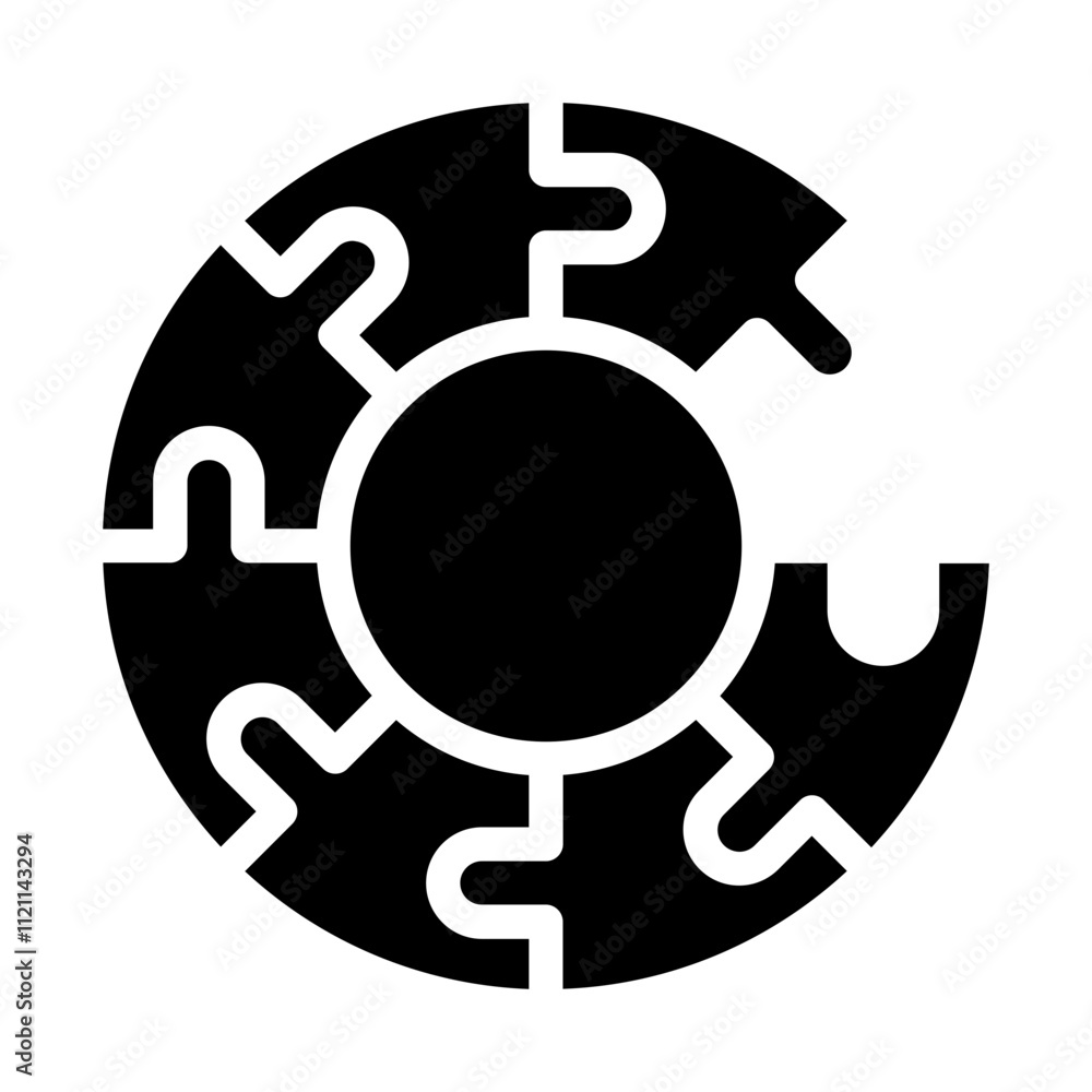 Puzzle Round Solid Icon Puzzle Round Solid Icon