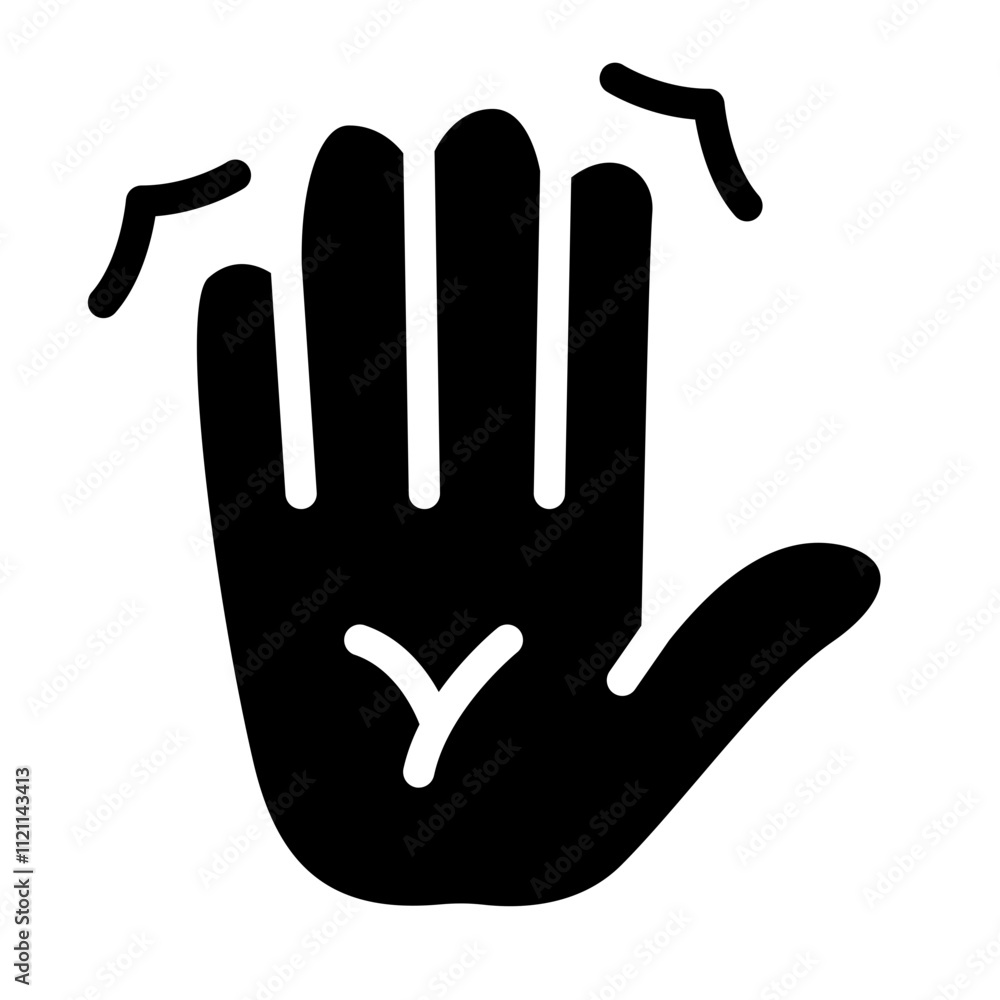 Obraz premium Raise Hand Solid Icon