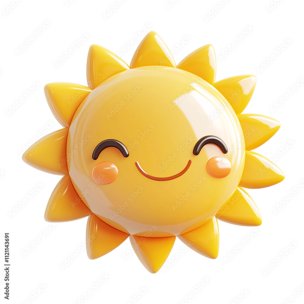 Cute smiling cartoon sun isolated on transparent background. Cute smiling cartoon sun isolated on transparent background.