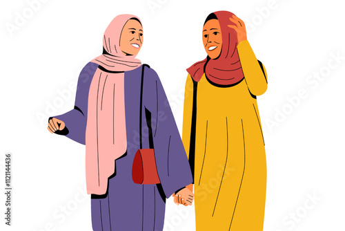 Illustration of Two Muslim Women