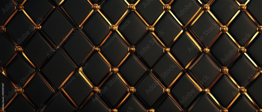 Fototapeta premium Elegant Black and Gold Diamond Pattern Texture Background