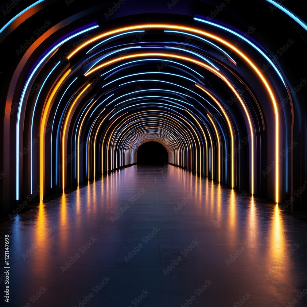 Obraz premium Abstract neon tunnel