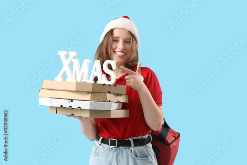 Female delivery worker with...