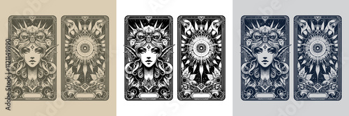 beautiful elf playing card tattoo design