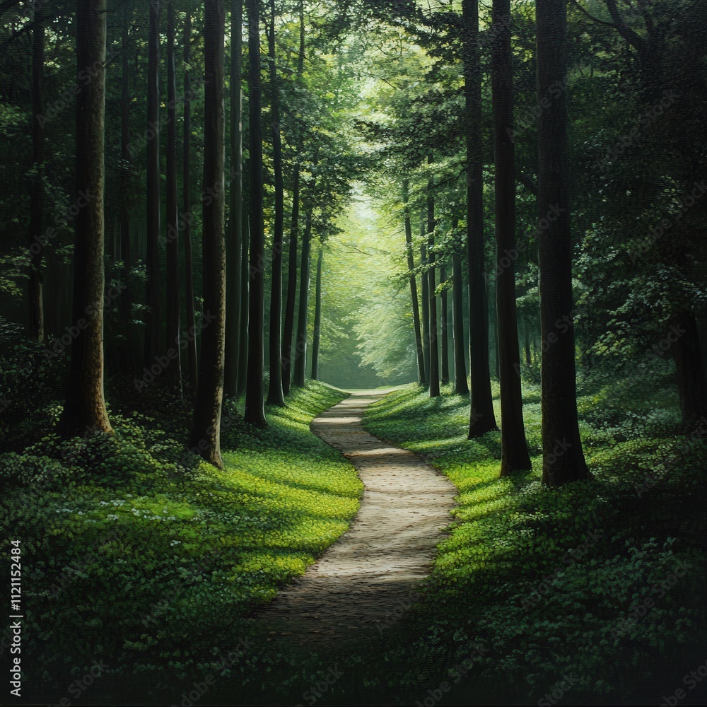 Fototapeta premium Hiking trail in the forest