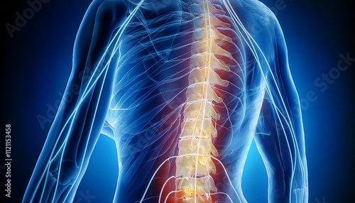 Detailed Illustration of Human Spinal Cord Anatomy photo