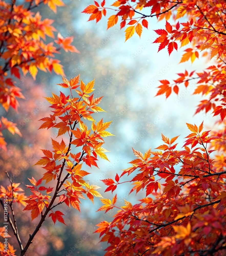 Vibrant fall foliage with colorful leaves and branches, autumnal hues, seasonal scenery, outdoor beauty Vibrant fall foliage with colorful leaves and branches, autumnal hues, seasonal scenery, outdoor beauty