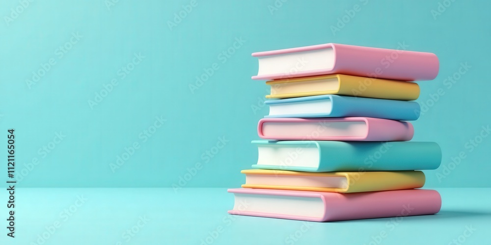 Pastel Book Stack on Aqua Background
Pastel Book Stack on Aqua Background