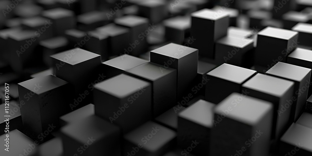 Abstract Black Cube Pattern: A Modern Geometric Digital Art Background Abstract Black Cube Pattern: A Modern Geometric Digital Art Background