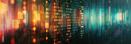 Wallpaper Mural Abstract Digital Data Stream: Cyberpunk Tech Background Torontodigital.ca