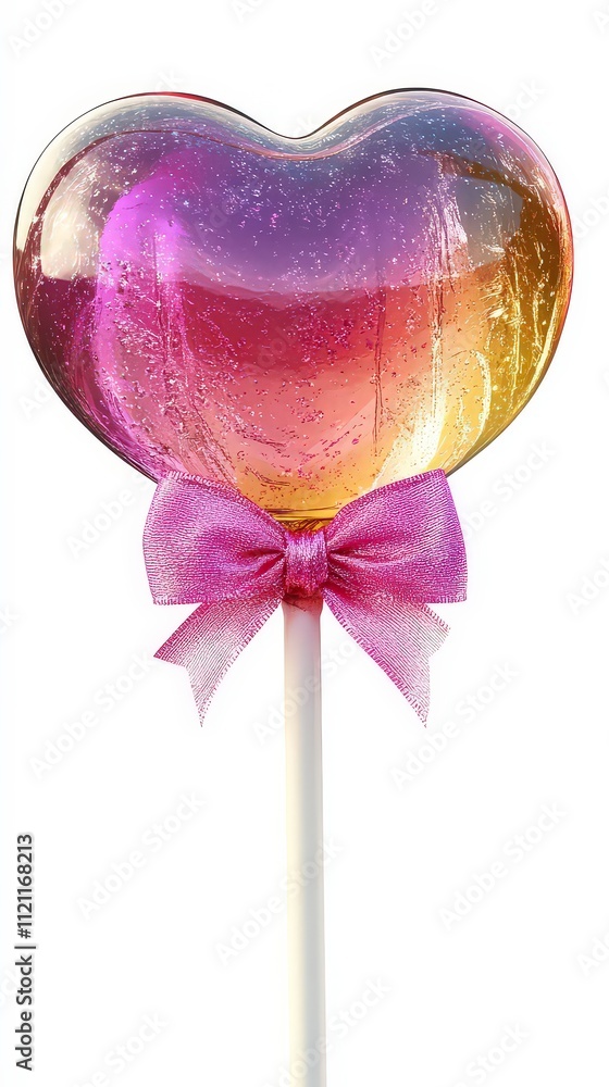 Fototapeta premium Cute Heart-Shaped Lollipop Candy for Valentine