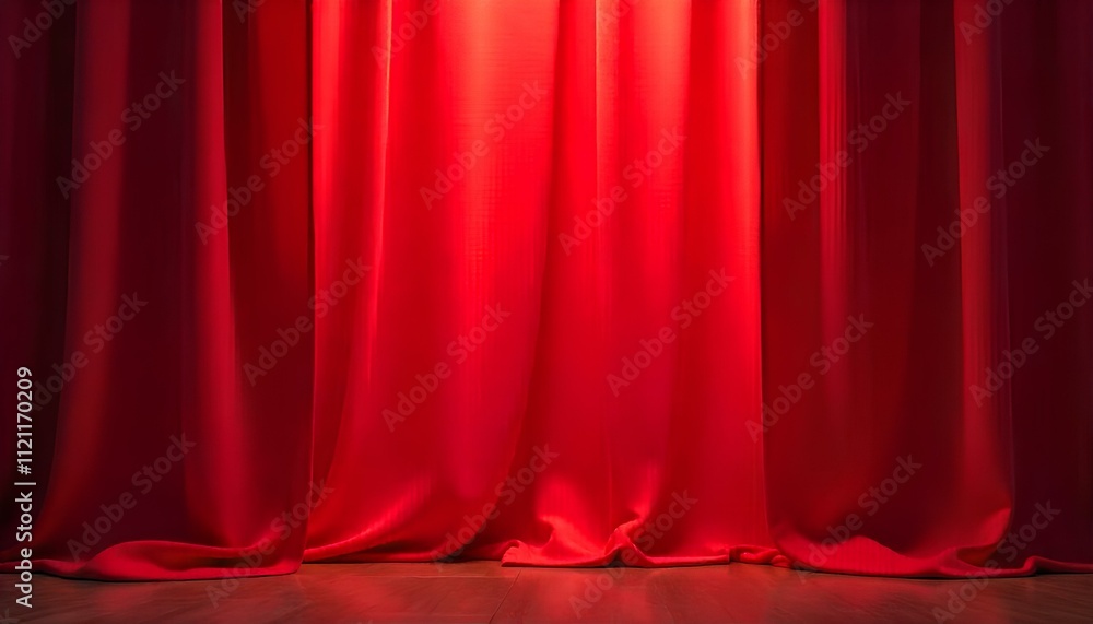 bright red velvet curtain with a soft sheen, isolated on a transparent background. Generative AI bright red velvet curtain with a soft sheen, isolated on a transparent background. Generative AI