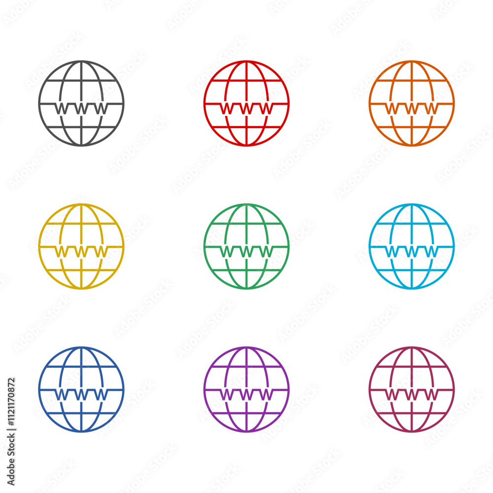 Website icon isolated on white background. Set icons colorful Website icon isolated on white background. Set icons colorful