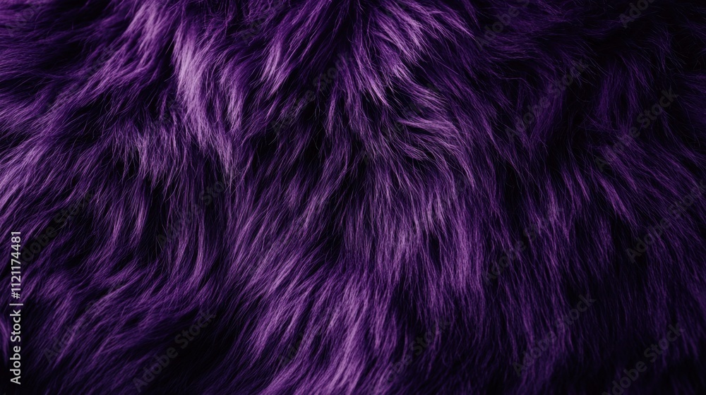 Obraz premium Purple fur close-up with soft and fluffy texture, perfect for vibrant backgrounds and winter vibes