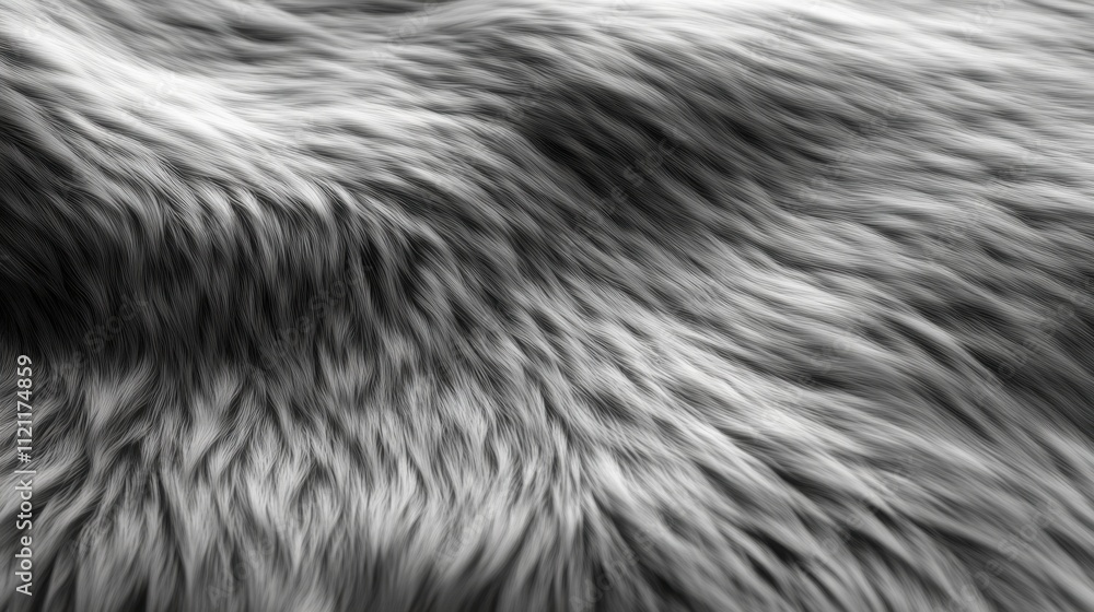 Realistic grey fur texture with smooth and fluffy patterns, perfect for cozy design backgrounds Realistic grey fur texture with smooth and fluffy patterns, perfect for cozy design backgrounds