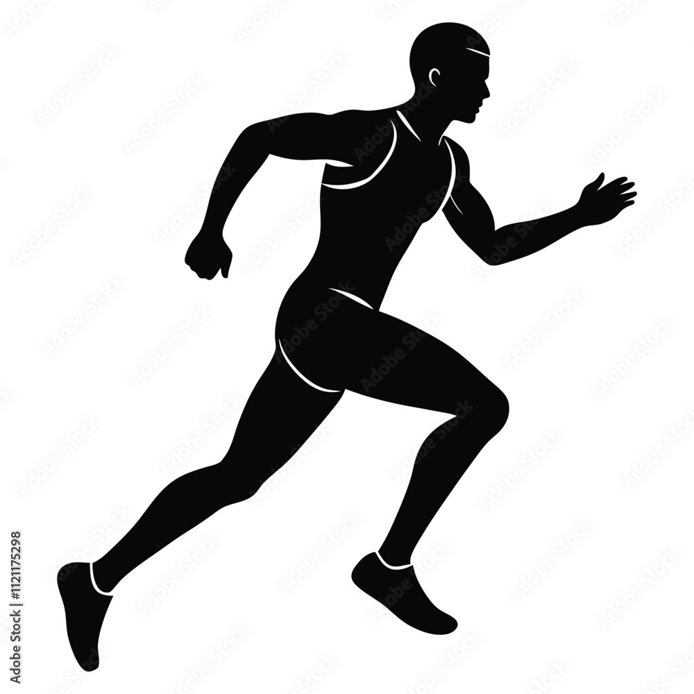 man running in silhouette vector man running in silhouette vector