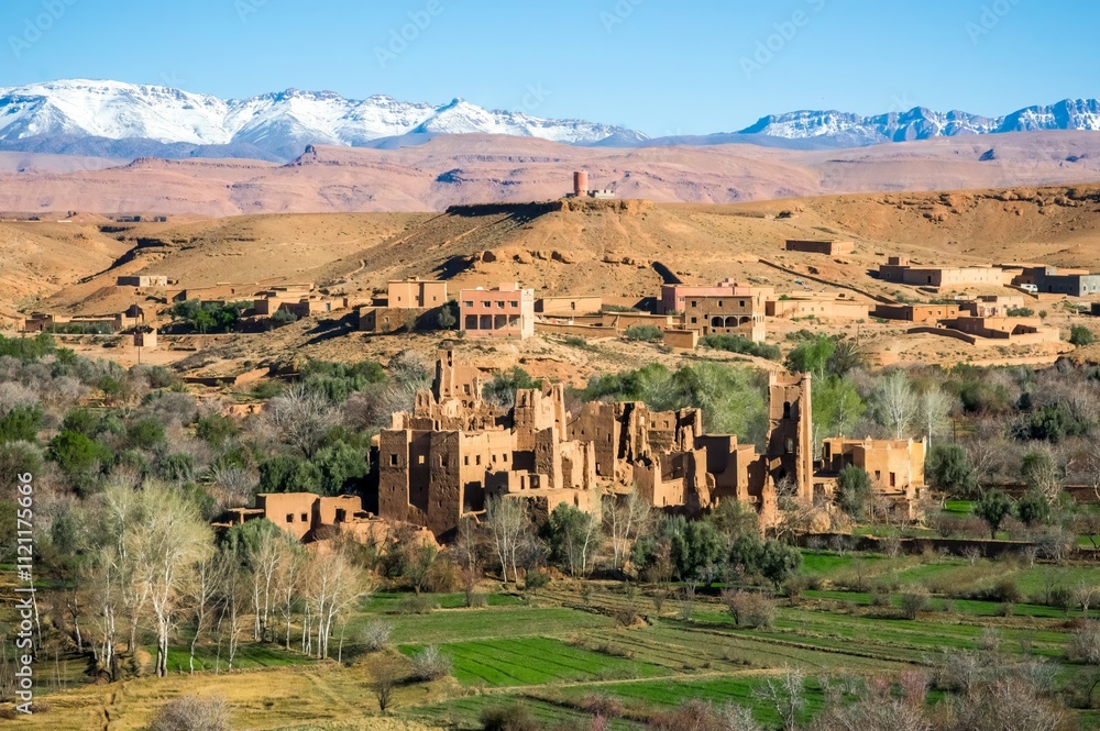 Rose Valley and Atlas mountains in Morocco