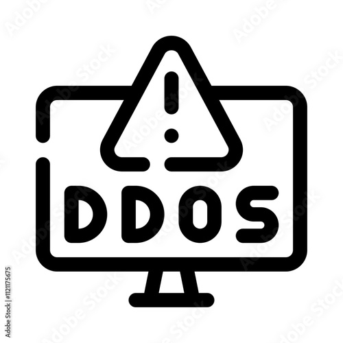 DDOS attack line icon