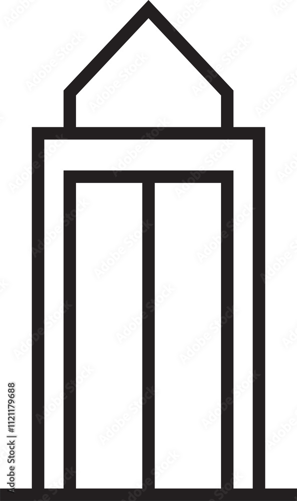 Office Building Line Icon