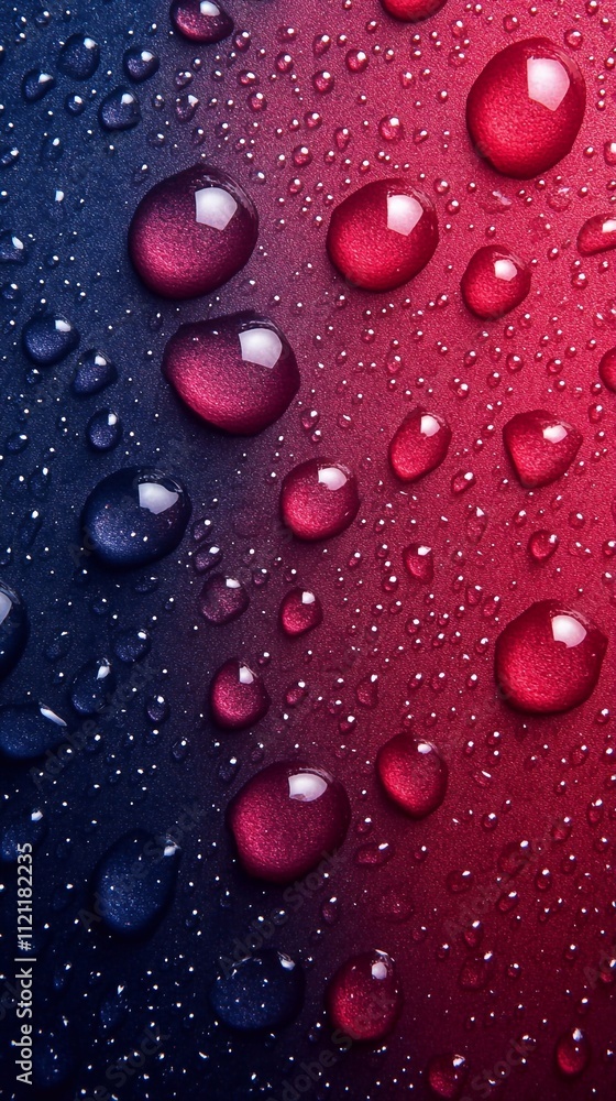 bright red and blue background, blurred, with water drops. With space for text bright red and blue background, blurred, with water drops. With space for text