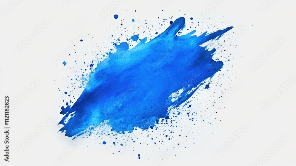 Fototapeta premium Blue Paint Splatter on White Surface