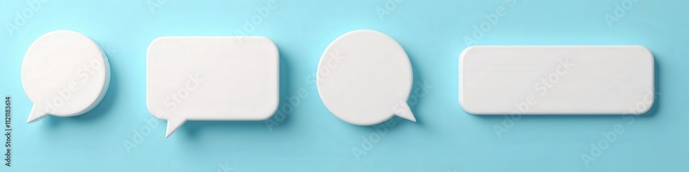 White Speech Bubbles on Blue Background
White Speech Bubbles on Blue Background