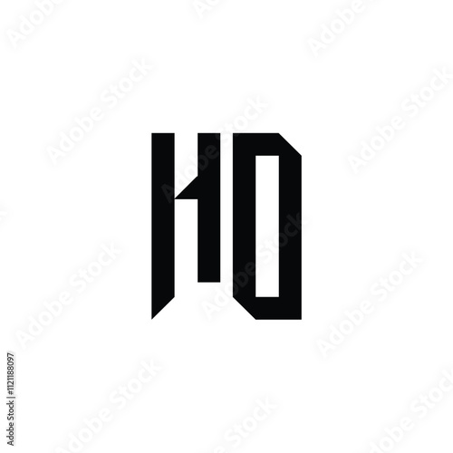 HO monogram logo design letter text name symbol monochrome logotype alphabet character simple logo