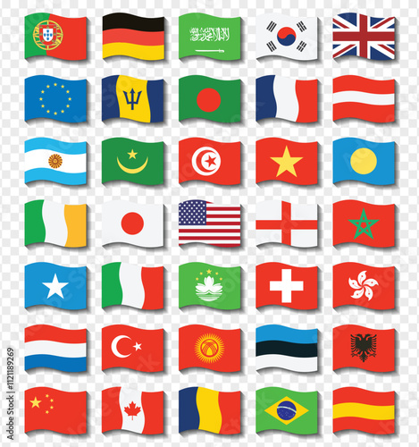 Countries Flag set icon vector file