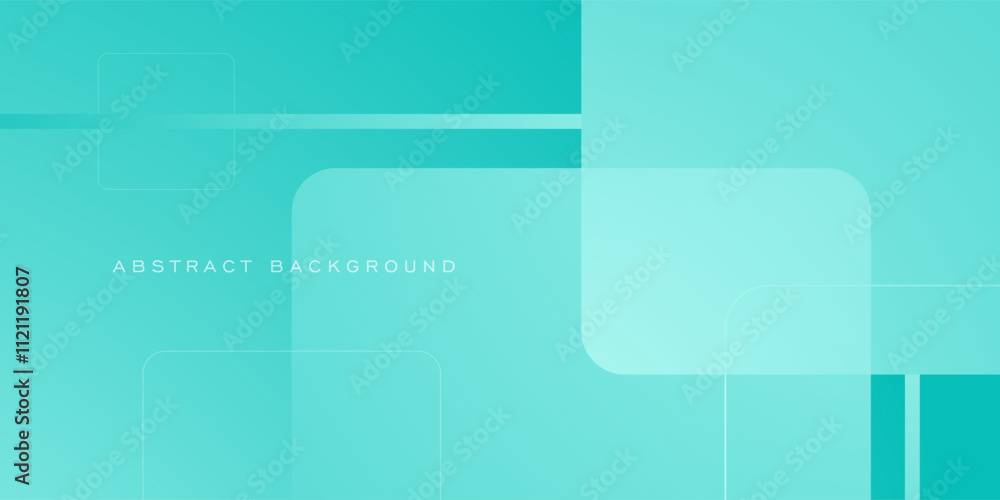Colorful abstract geometric background with green turquoise gradient color combination. Simple overlap square pattern color line on background. Eps10 vector