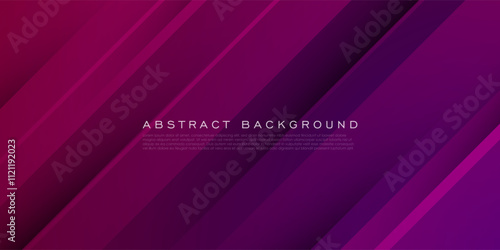 Modern overlap 3D abstract background. Gradient red to purple color. Stripes futuristic background. Eps10 vector