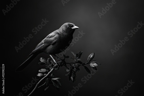 Muted and minimal, grayscale lighting with soft gradients, black background