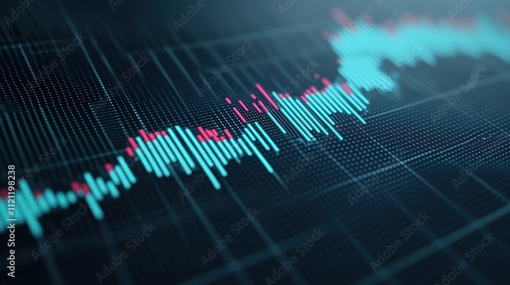 Abstract Digital Financial Chart with Colorful Data Visualization Abstract Digital Financial Chart with Colorful Data Visualization