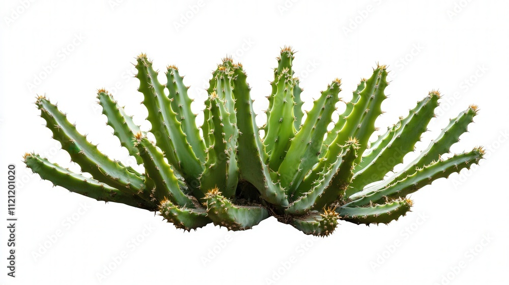 cactus, its rich green color and sharp spines standing out clearly against a blank white background, highlighting the beauty of its natural form cactus, its rich green color and sharp spines standing out clearly against a blank white background, highlighting the beauty of its natural form
