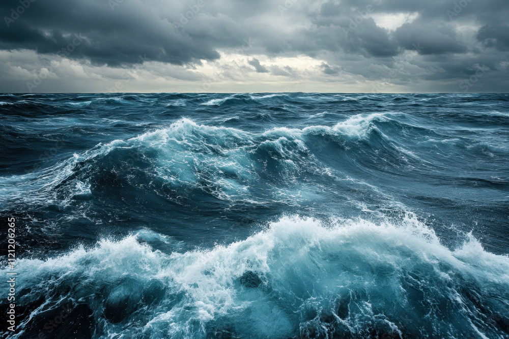 Dramatic ocean waves under a cloudy sky, showcasing the powerful and untamed nature of the sea. Dramatic ocean waves under a cloudy sky, showcasing the powerful and untamed nature of the sea.