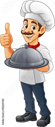 A chef or baker cartoon coo...