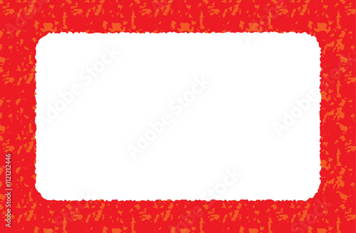 Square frame illustration with red pattern