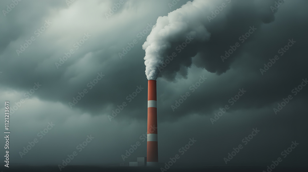 CO2 Capture Facility Set Against a Stormy Sky, Featuring Dramatic Lighting and a Powerful Depiction of Environmental Technology in Action CO2 Capture Facility Set Against a Stormy Sky, Featuring Dramatic Lighting and a Powerful Depiction of Environmental Technology in Action