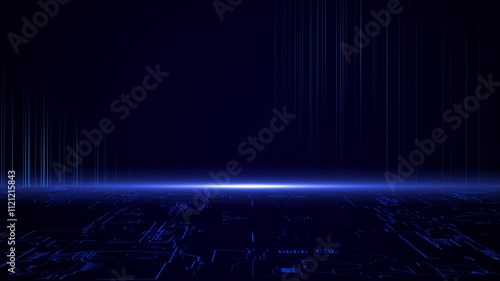 Futuristic digital shining dark cyberspace with dots. Concept technology and science copy space animation. photo