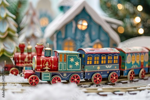 Advent calendar with colorful numbered doors, festive holiday decorations.