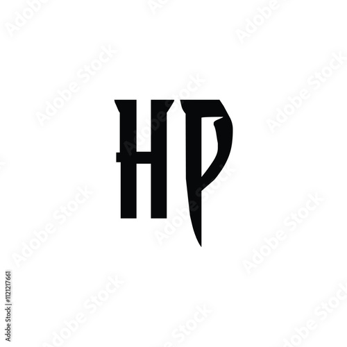 HP monogram logo design letter text name symbol monochrome logotype alphabet character simple logo