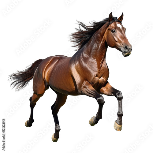 Majestic Brown Horse in Mid-Stride Captured with Amazing Detail and Grace