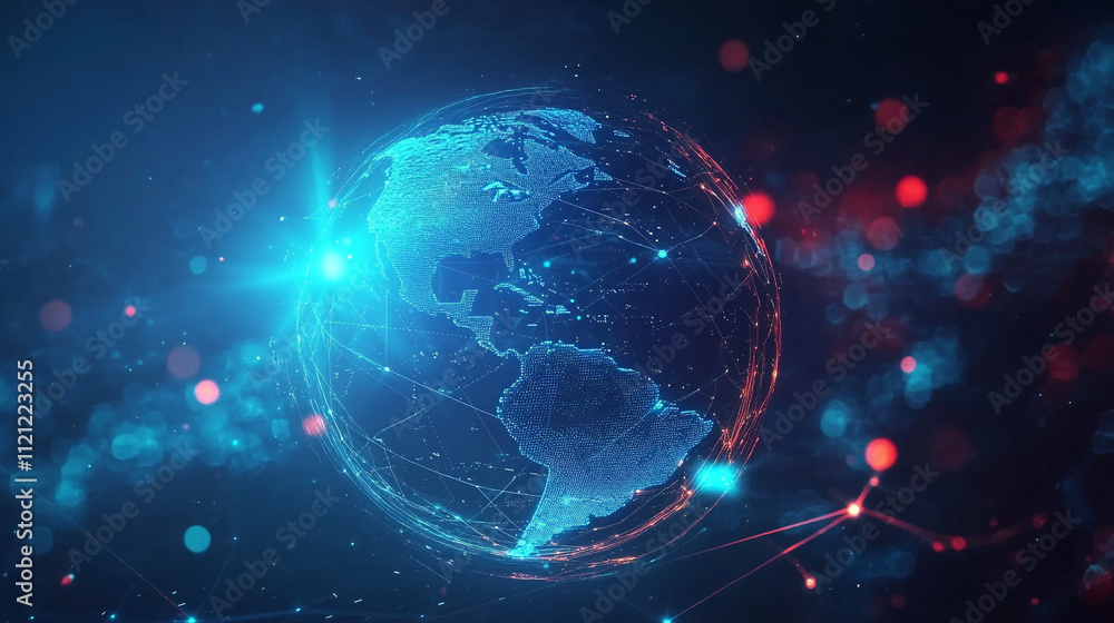 Internet connection world map with neon light effects, Internet, business, technology and network concept background with glowing effects, Advanced data visualization applied to technological design. Internet connection world map with neon light effects, Internet, business, technology and network concept background with glowing effects, Advanced data visualization applied to technological design.