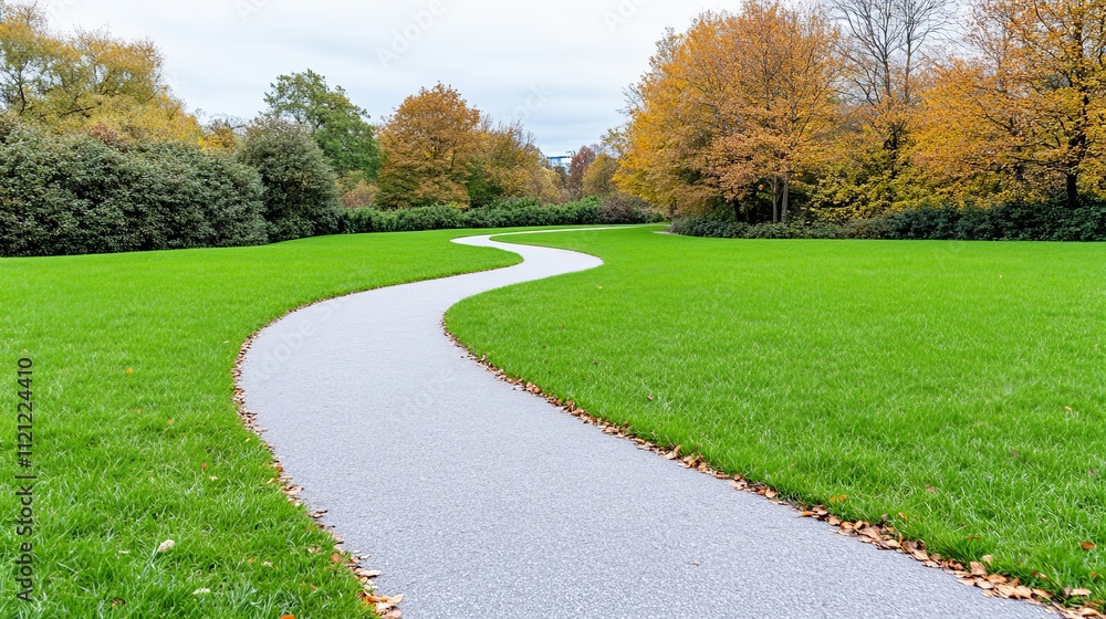 Autumnal Pathway: A winding path meanders through a vibrant autumnal park, inviting exploration and tranquility. The scene is bathed in soft, natural light, creating a serene and peaceful atmosphere. Autumnal Pathway: A winding path meanders through a vibrant autumnal park, inviting exploration and tranquility. The scene is bathed in soft, natural light, creating a serene and peaceful atmosphere.