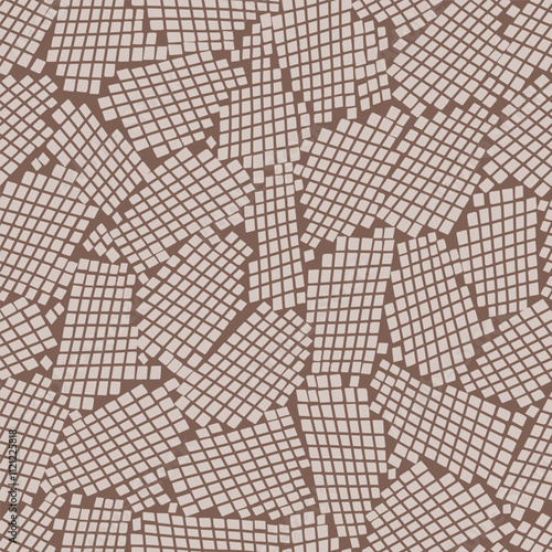 Mosaic-like, geometric style seamless pattern with irregular grid formations