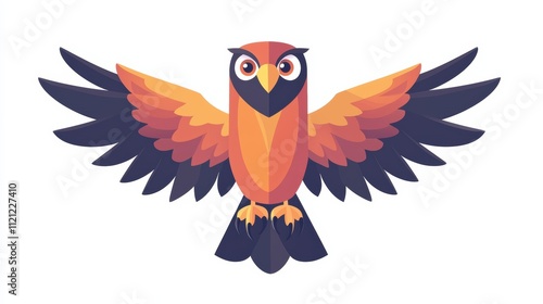 Colorful cartoon owl illustration digital art wildlife vibrant creative bright design photo